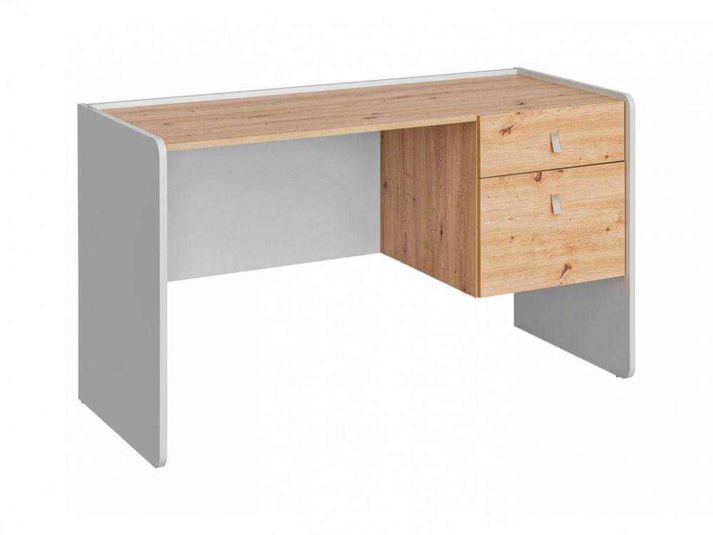 Veneti Písací stôl RENI - perlovo šedá / dub artisan